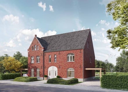 Halfopen neogotische nieuwbouwwoning in Egem